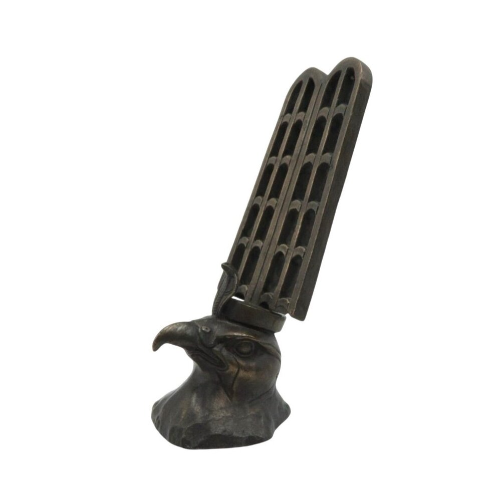 ZEMENO Bronzed Horus FALCON Head Desk Organizer Year 2000